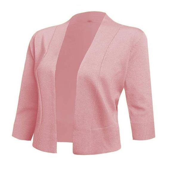 Women's Sleeve Cropped Cardigans Jackets Open Front Short Shrugs for Dresses - Picture 4 of 8